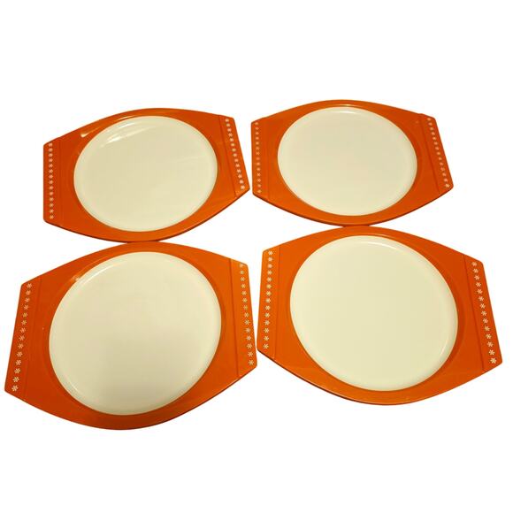 new-mar Other - Vintage orange star new-mar picnic lunch melmac plates 4